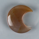 the MOON STONE - Crystal Mini Moon Ornament, Natural Stone Rose Quartz Hand Carved Chakra Feng Shui Healing Meditation Figurine, Home Decoration