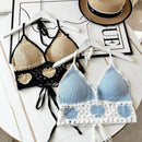 the CROP TOP - Swimwear Fashion Bohemian Beach Wear Outfit with Chest Pads Summer Sling Sexy Crochet Tops