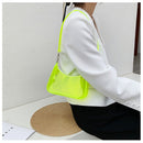 the NEON BAG - Clear Jelly Shoulder Bag for Women, Small Zipper Underarm Purses & Fashion Handbag