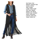 the ANNIE OAKLEY - Women's Western Bohemian Sleeveless Cardigan Vest with Tassel Detail Patch Pockets for Cowboy Cosplay