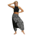 Women's Drop Crotch Ankle Balloon Joggers,Cotton Boho Hippie Harem Pants,Casusal Oversized Palazzo Meditation Pants