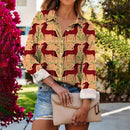 the ARABIAN - Women's 3D Horse Print Long Sleeve Shirt Casual Shirt Large Lapel Blouses