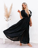 the BEACH BOHO - Summer Long Bikini Cover Ups Solid V-Neck Kimono Beach Lace Up Anti-Sun Swim Bohemian Sarong Dress for Women