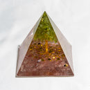 the GENERATOR - Natural Crystal Energy Generator Pyramid, Peridot Amethyst Reiki Healing Chakra Resin Pyramid, Egyptian Decor Room Decoration 1pc