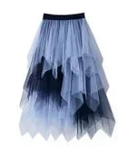 the TULLE TUTU - Fashion Summer Tutu Skirt Harajuku Tulle High Waist Midi Mesh Skirts