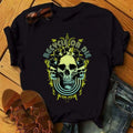 Women&#39;s T-shirt Harajuku Skull Deer Camouflage Burlap Turban T-shirt Clothes Short Sleeve Graphic T-shirt Tops in the Woods