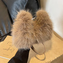 the FUR BALL - Plush Shoulder Bag, Women Soft Fluffy Crossbody Bag, Faux Fur Luxury Handbag, Winter Women's Bag, Clutch Purse for Women