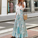 the SUNDAY STROLL - Boho Fashion Long Floral Summer/Autumn Loose Casual Elastic Waist Big Hem Long Skirts