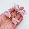 the DRAGONFLY - 2pcs Natural Mixed Material Energy Reiki Stone Dragonfly Carving Decoration Crystal Quartz Healing High Quality Gemstone For Gift