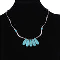 the STATEMENT - Bohemia Turquoise Stone Necklace for Women Chokers Handmade Pendants Necklaces Statement Jewelry