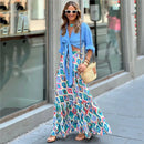 the SUNDAY STROLL - Boho Fashion Long Floral Summer/Autumn Loose Casual Elastic Waist Big Hem Long Skirts