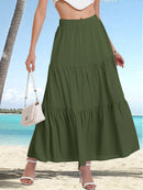 the SWING SKIRT - Summer Bohemian Pleated A-Line Flowing Swaying Layered Long Skirt