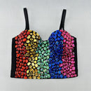 the JEWELED POPSTAR - Sexy Club Corset Streetwear Casual Camis Summer Party Fashion Tank Tops