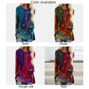 the RETRO ABSTRACT - Women's Retro Fashion Plus Size Loose Long Sleeve Tunic Shirts