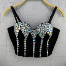 the JEWELED POPSTAR - Sexy Club Corset Streetwear Casual Camis Summer Party Fashion Tank Tops