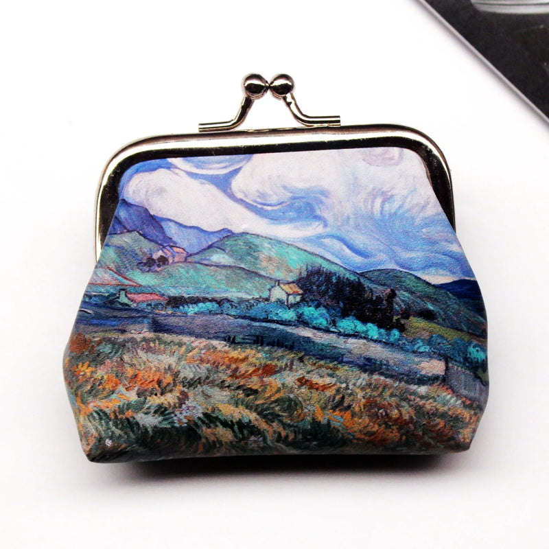 the COIN BAG - Small Wallet Mini Printing Coin Purses, Hasp Cash Card Handbags, Clutch Money Change Bag, Famous Van Gogh Oil Printing