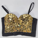 the ROCK STAR - Women's Sexy Luxury Camis Crop Corset Tank Top Bralette Push Up Bra