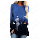 the LOUNGER - 3D Print Long Sleeve Fashion Long Tunic Shirts for Women