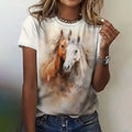 Summer Horse 3D Print T-shirts Women Streetwear Casual Fashion Oversized Short Sleeve T Shirt O-neck Kids Tees Tops Clothing