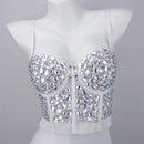the JEWELED POPSTAR - Sexy Club Corset Streetwear Casual Camis Summer Party Fashion Tank Tops