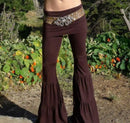 the BELL BOTTOM - Women's Gypsy Boho Yoga Long Skinny Leggings Low Waist Pants Wide Leg Flared Dance Bottoms