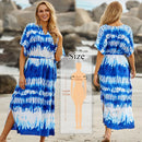 the BOHO KAFTAN - Bohemian Printed V-Neck Batwing Sleeve Long Loose Summer Moroccan Kaftan Dress for Women