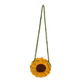 the KNITTED FLOWER - New Fashion Sunflower Pattern Women's Mini Knitted Handbag, Female Woven Shopper Purse, Lovely Design Chain Shoulder Crossbody Bag