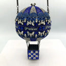 the UP IN THE AIR - Rhinestone Evening Clutch Bag, Women Crystal Minaudiere Bag, Wedding Handbag, Bridal Purse Party, Hot Air Balloon Clutches