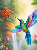 the LITTLE HUMMINGBIRD - Hummingbird Print Casual Crew Neck Short Sleeve T-Shirt for Women