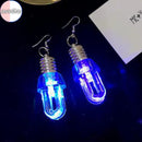 the EDISON - 1pair Creative Colorful Luminous Light Bulb Pendant Earrings
