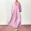 the WRAP BOHO - Spring/Fall Maxi Robe Baggy Cross V Neck Large Pocket Retro A-Line Bohemian Maxi Dress