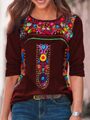 the BOHO BEAUTY - Spring/Summer Bohemian Print Long Sleeved Shirt for Women