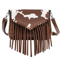 the WESTERNER - Original Design Shoulder Bag for Women, PU Leather Luxury Clutch Designer Handbags, Western Purse Fringe Messenger Bag