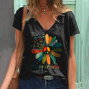 the GROOVY GIRL - Hippie Fashion Short Sleeve Print Large Size Loose T-Shirts for Women