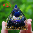 the ORGONE PYRAMID - Crystals Stone Orgone Pyramid Energy Generator, Natural Amethyst Peridot Reiki Chakra Meditation Tool, Room Decor Christmas Gifts