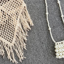 the BOHO CAMISOLE - Knitted Tassels Hollow Out Bohemian Style Sleeveless Sexy Corset Crop Tops Beach Tank Top Camisole