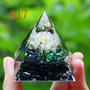 the ORGONE PYRAMID - Crystals Stone Orgone Pyramid Energy Generator, Natural Amethyst Peridot Reiki Chakra Meditation Tool, Room Decor Christmas Gifts