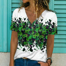 the GLITTER ABSTRACT - Women's Floral Sequins 3D Print V-Neck Short Sleeve Streetwear Oversized T-Shirts