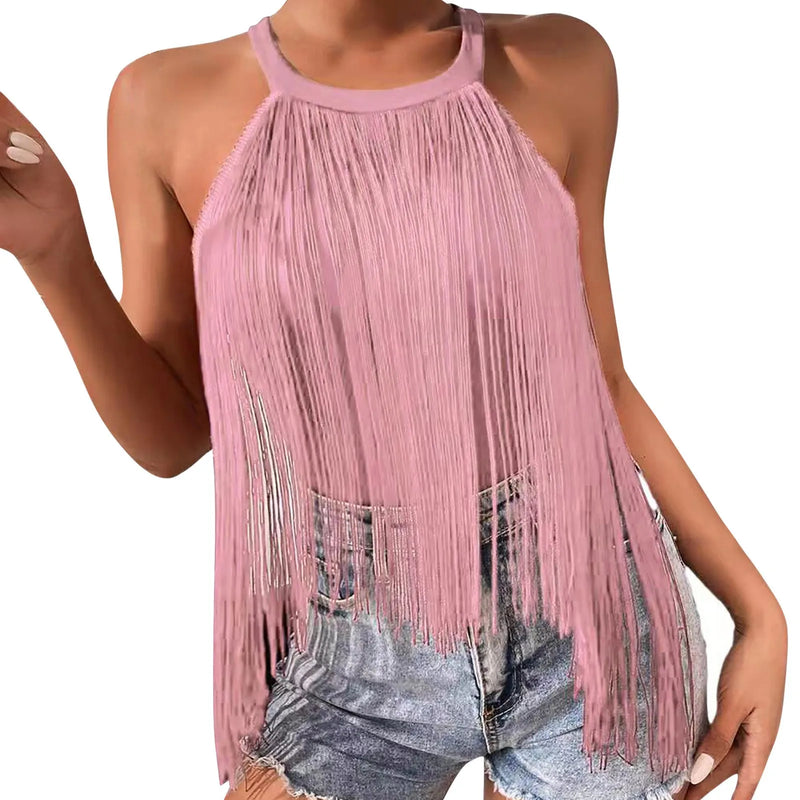 And Top Women's Tassel Sleeveless Fashion Tassel Beach Tank Top Clothes Teen Girls