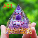 the ORGONE PYRAMID - Crystals Stone Orgone Pyramid Energy Generator, Natural Amethyst Peridot Reiki Chakra Meditation Tool, Room Decor Christmas Gifts