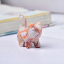the STONE KITTY - Opal Ruby Kitten Cute Gift Home and Decoration Room Decor Natural Stone Crystals Crystal Aquarium Quartz Stones