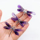the AMETHYST DRAGONFLY - 1PC Natural Amethyst Dragonfly Crystal Purple Quartz Stone, Reiki Healing Home Decor