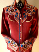 the RODEO BOHO - Women's Vintage Fashion Elegant Western Style Print Casual Slim Autumn Long Sleeve Blouses