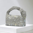 the KNOTTED RHINESTONE - Handle Rhinestones Knot Evening Bags, Silver Crystal Top Handle Bag for Women, Purses and Handbags Luxury Designer Handbag Tote