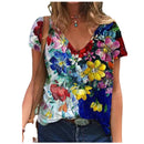 the PAINTED EASEL - Oversized Fashion Short Sleeve 3D Flower Print Loose Casual Female Clothing T-Shirts