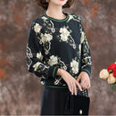 the BRUNCH BLOUSE - Round Neck Plant & Flowers Printing Pullover Lantern Long Sleeve Elegant Casual Loose Tops