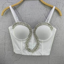the JEWELED POPSTAR - Sexy Club Corset Streetwear Casual Camis Summer Party Fashion Tank Tops