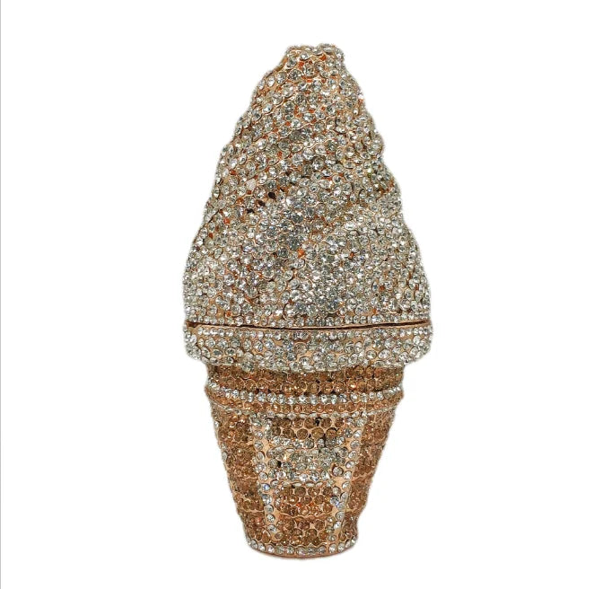 the I SCREAM FOR ICECREAM - Women Ice Cream Gems Day Clutches, Lady Clutch Purses for Wedding Party, Evening Small Purse