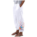 the REEF - Women's Spring/Summer Fashion Casual Linen Printed Trousers with Pockets