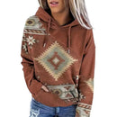 the SANTA FE - Women's Vintage Geometric Casual Long Sleeve Hoodie/Sweatshirt/Pullovers